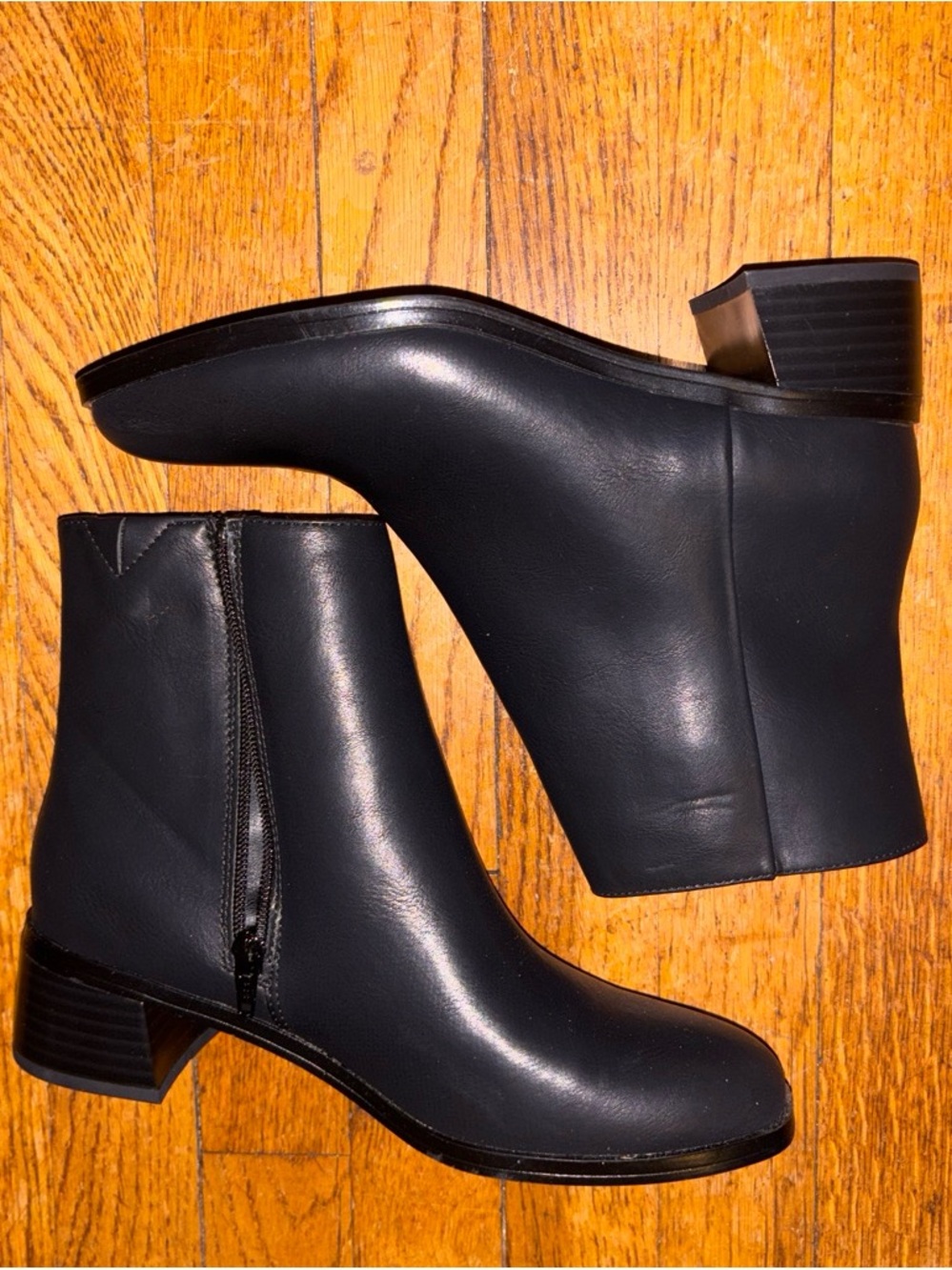 Kohl's Black Faux-Leather Ankle Booties with Side Zip